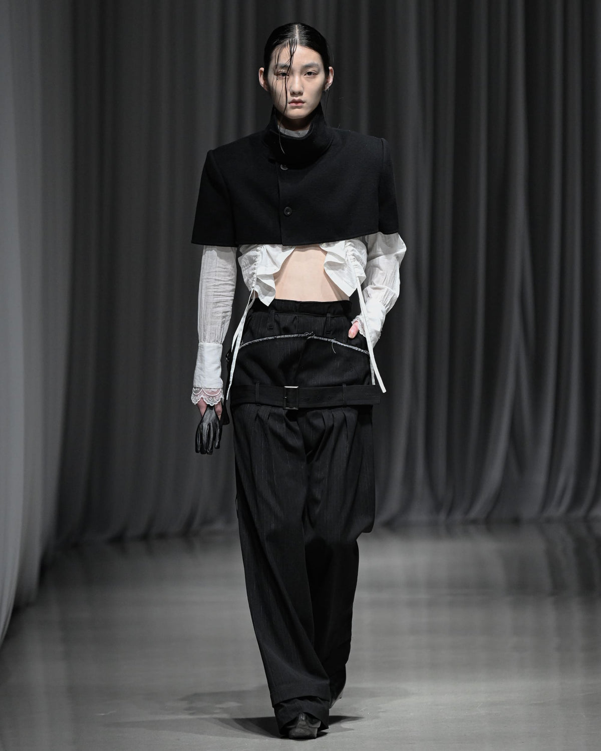 double waist trousers / M269PT01 - black
