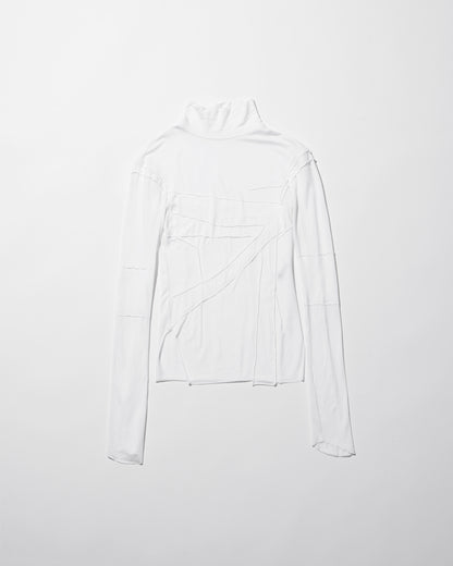 gauze high neck top / M259TS06 - off white - mukcyen online