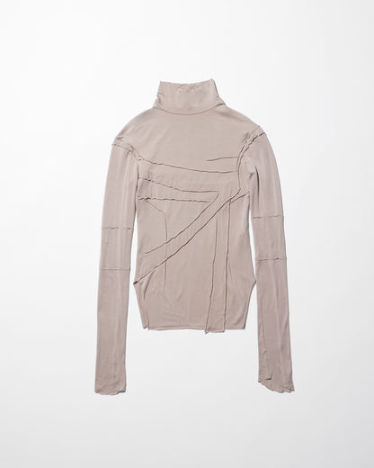 gauze high neck top / M259TS06 - greige - mukcyen online