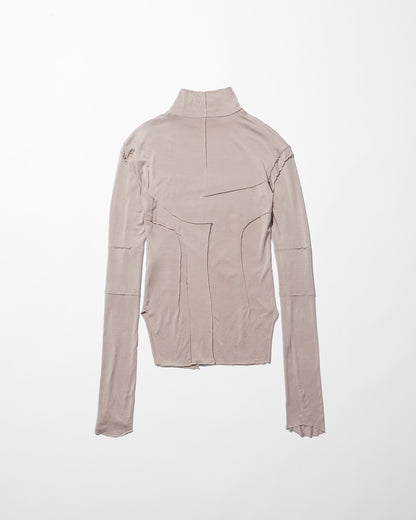 gauze high neck top / M259TS06 - greige - mukcyen online