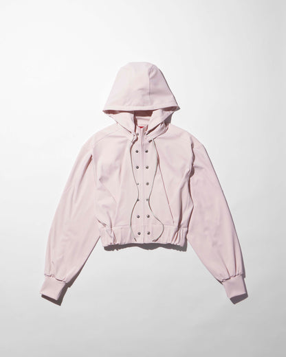 reversible structured zip hoodie / M266HD01 - pink