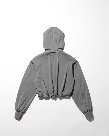reversible structured zip hoodie / M266HD01 - gray