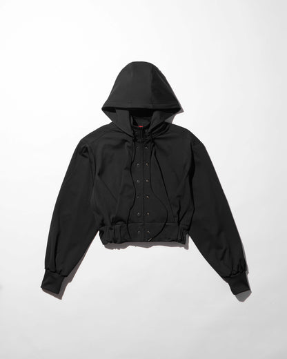 reversible structured zip hoodie / M266HD01 - black