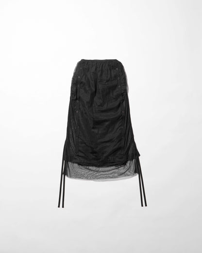 layered tulle gauze skirt / M266SK03 - black