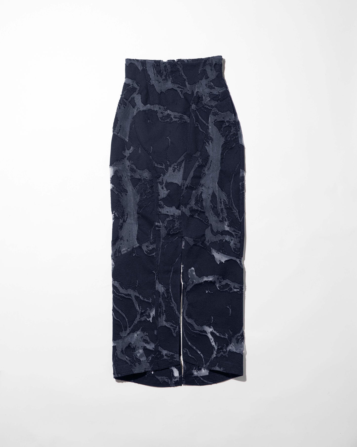 denim fascia mapping skirt / M266SK06 - black