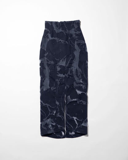 denim fascia mapping skirt / M266SK06 - black