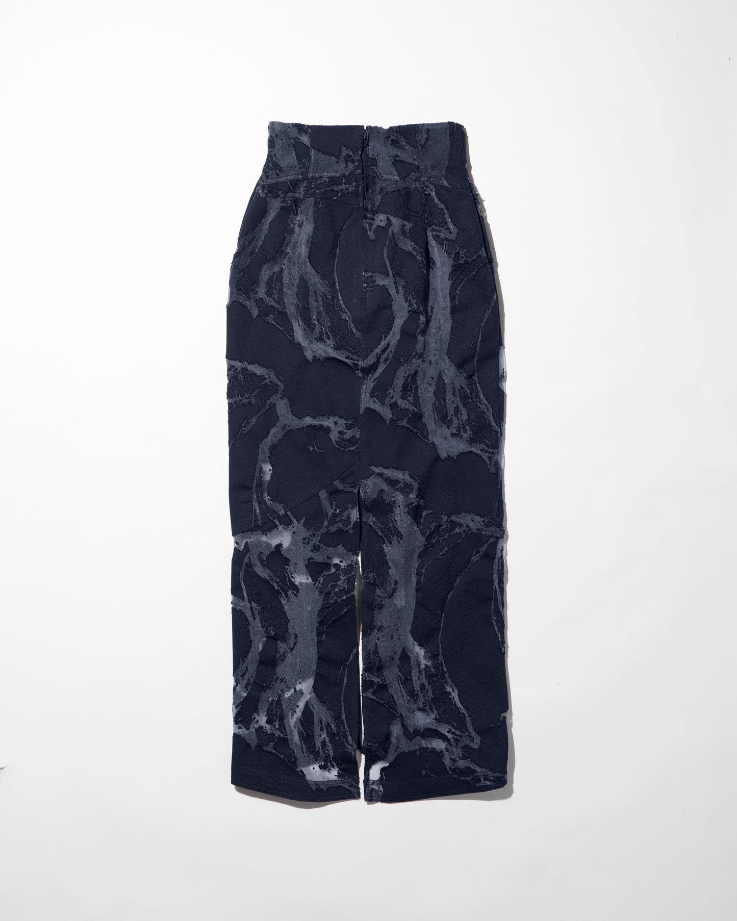 denim fascia mapping skirt / M266SK06 - black