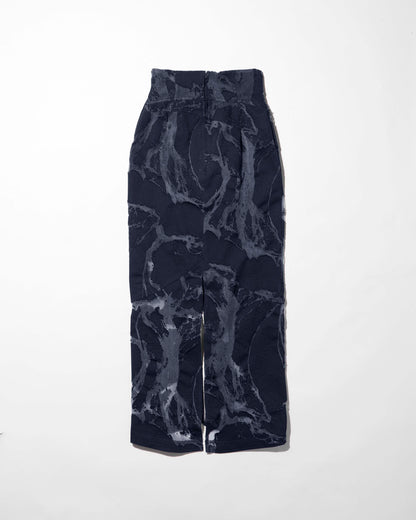 denim fascia mapping skirt / M266SK06 - black