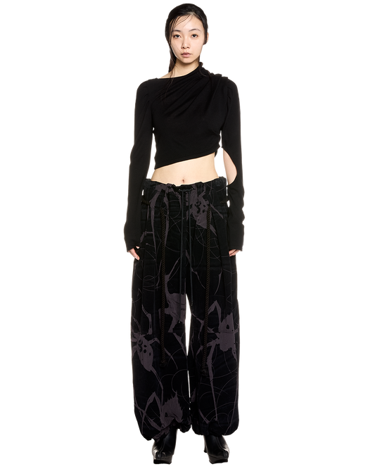 asymmetrical knit long sleeves / M259TS04 - black - mukcyen online