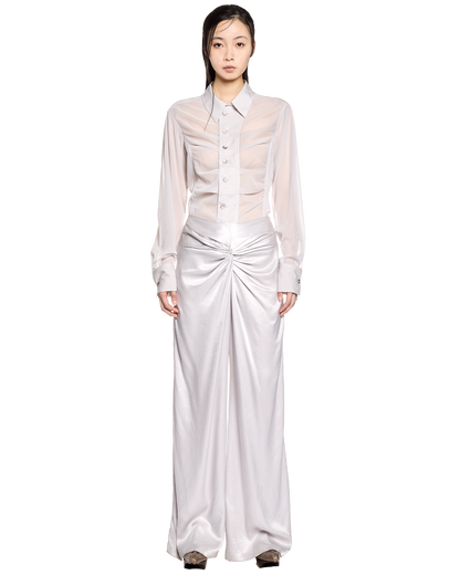 twisted satin pants / M259PT01 - ecru - mukcyen online
