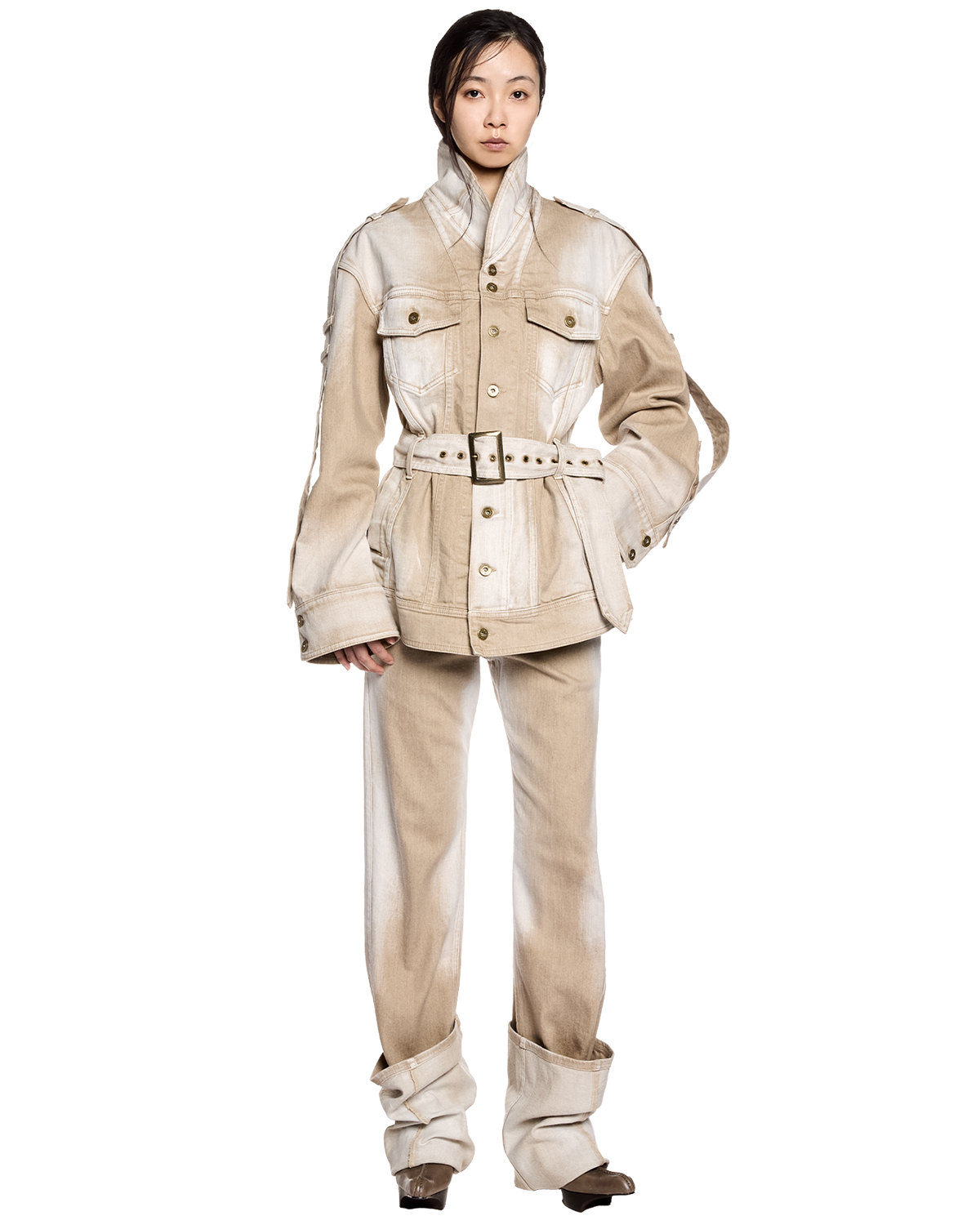 low-rise denim pants / M259PT03 - beige - mukcyen online