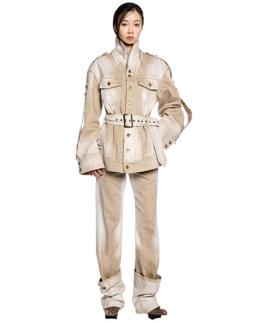 low-rise denim pants / M259PT03 - beige - mukcyen online