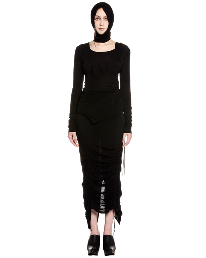 stretch layered hijab / M259AC02 - black - mukcyen online