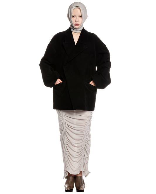 stretch layered hijab / M259AC02 - gray - mukcyen online