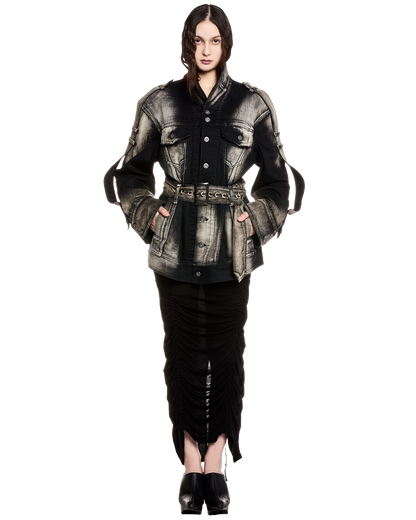 stretch layered skirt / M259SK05 - black - mukcyen online