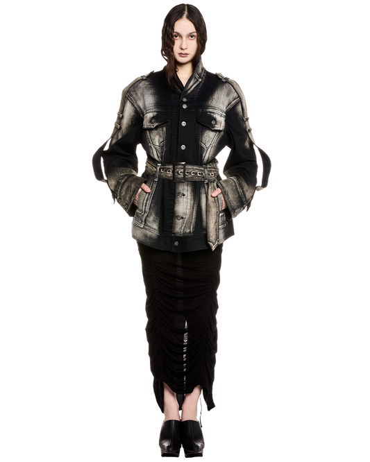 stretch layered skirt / M259SK05 - black - mukcyen online