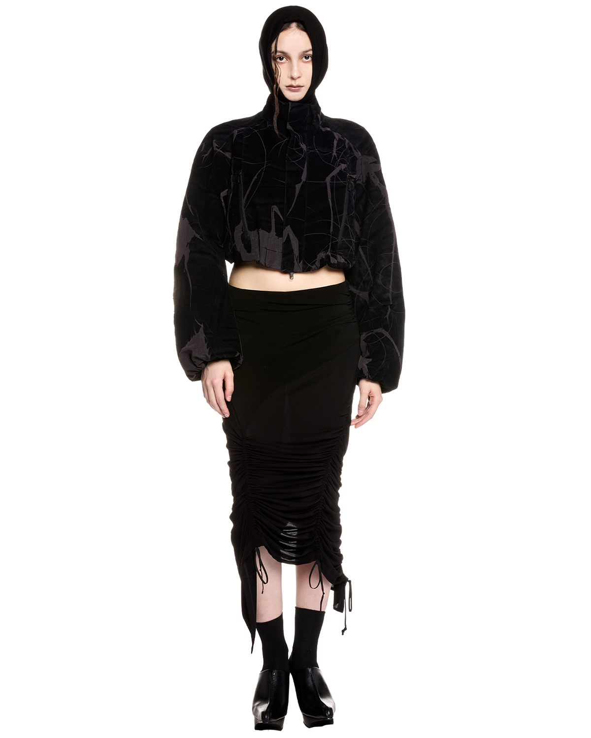 spider ﬂocky track jacket / M259BL02 - black - mukcyen online