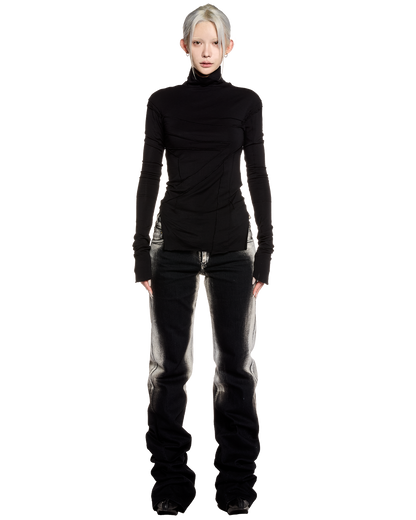 low-rise denim pants / M259PT03 - black - mukcyen online