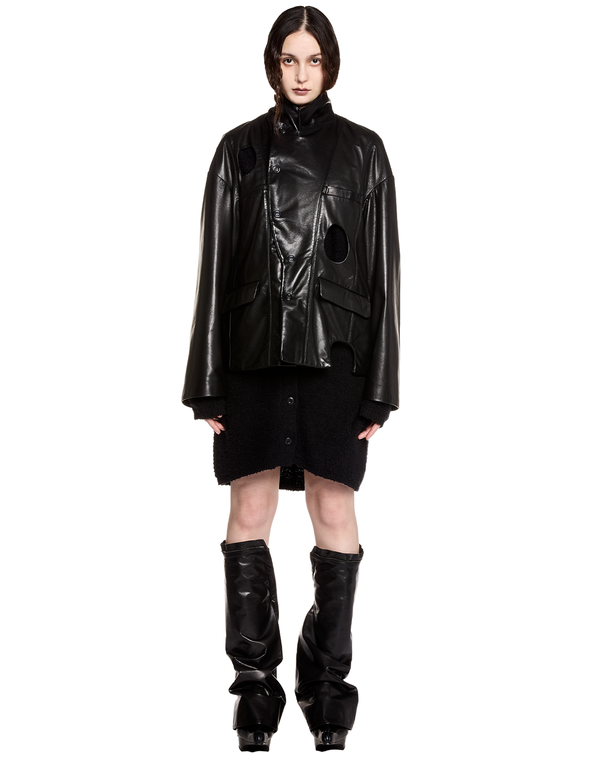 leather hole jacket / M259JK03 - mukcyen online