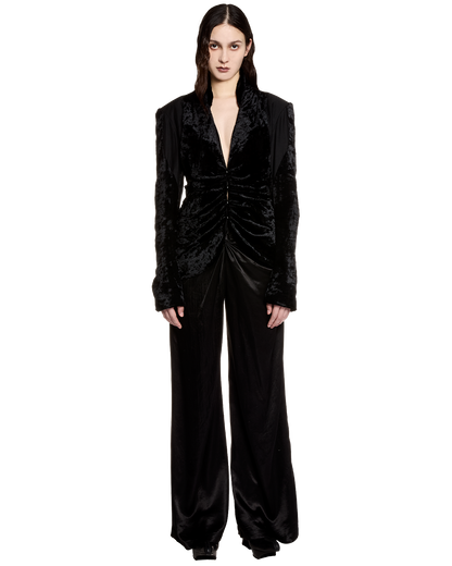 twisted satin pants / M259PT01 - black - mukcyen online