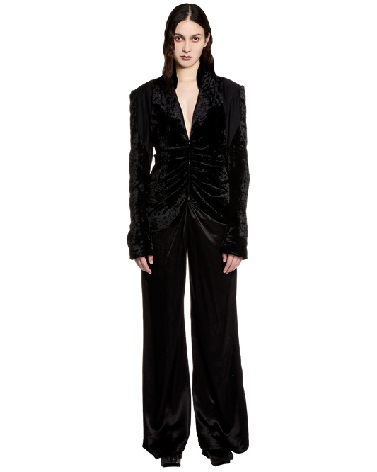 velvet draped jacket / M259JK02 - black - mukcyen online