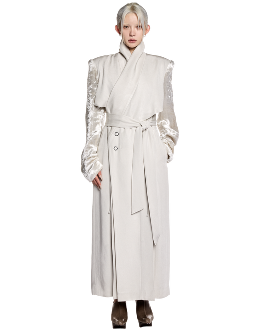 quicksand maxi coat / M259CT01 - ecru - mukcyen online