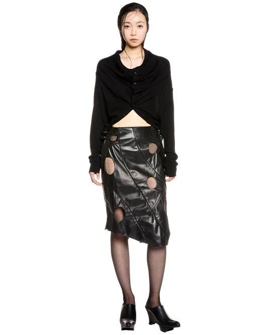 hole leather skirt / M259SK06 - black - mukcyen online