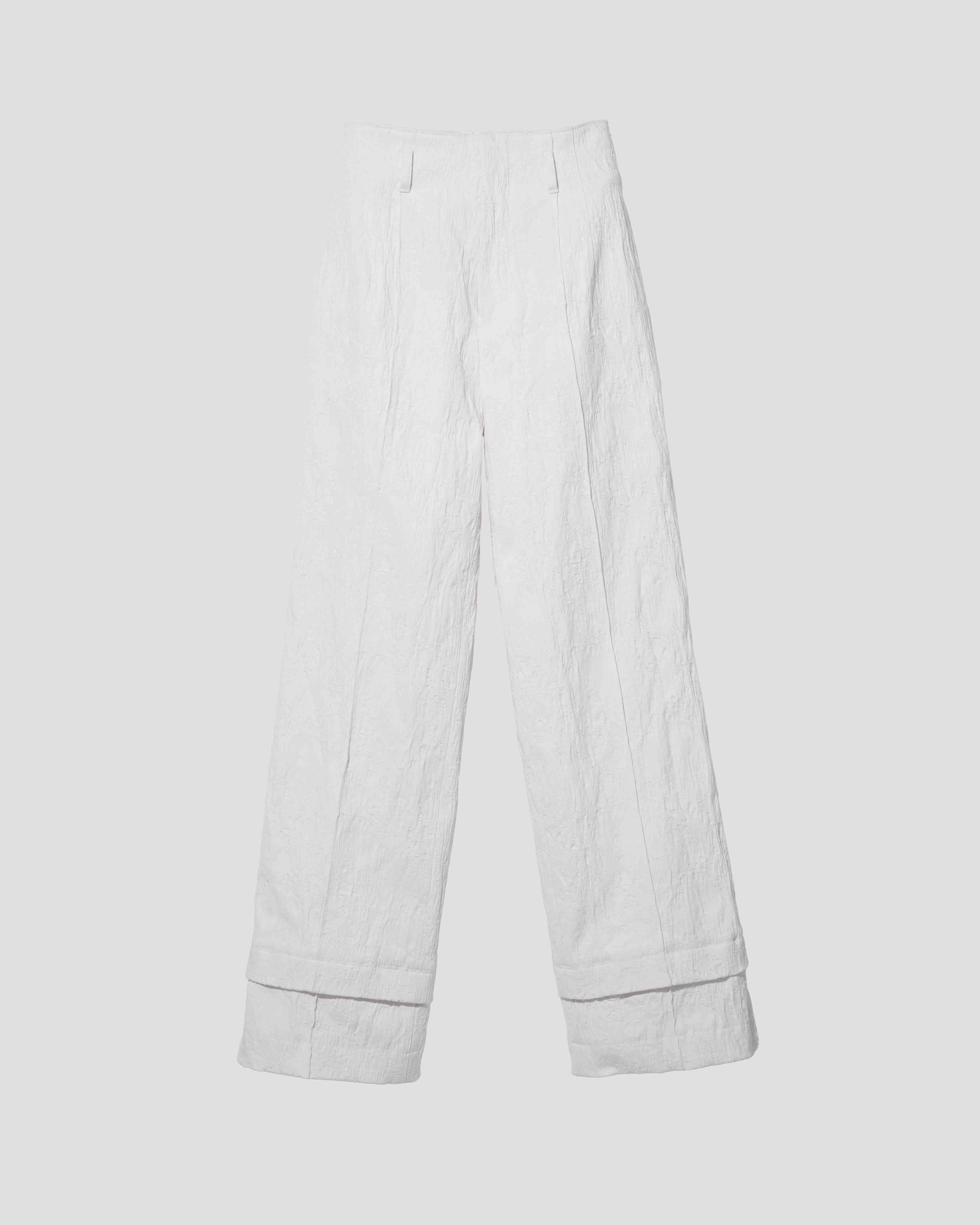 eroded jacquard trousers / M269PT08 - moon white