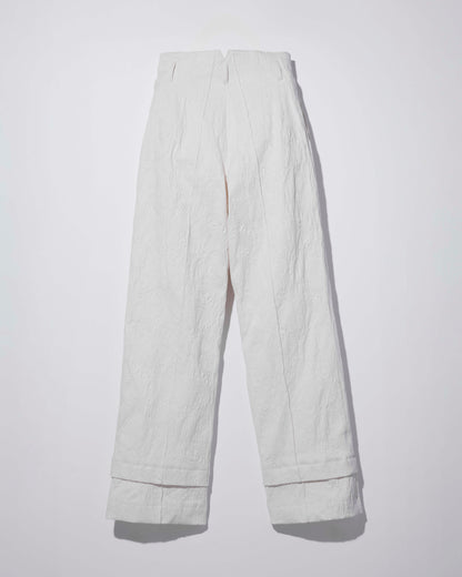 eroded jacquard trousers / M269PT08 - moon white