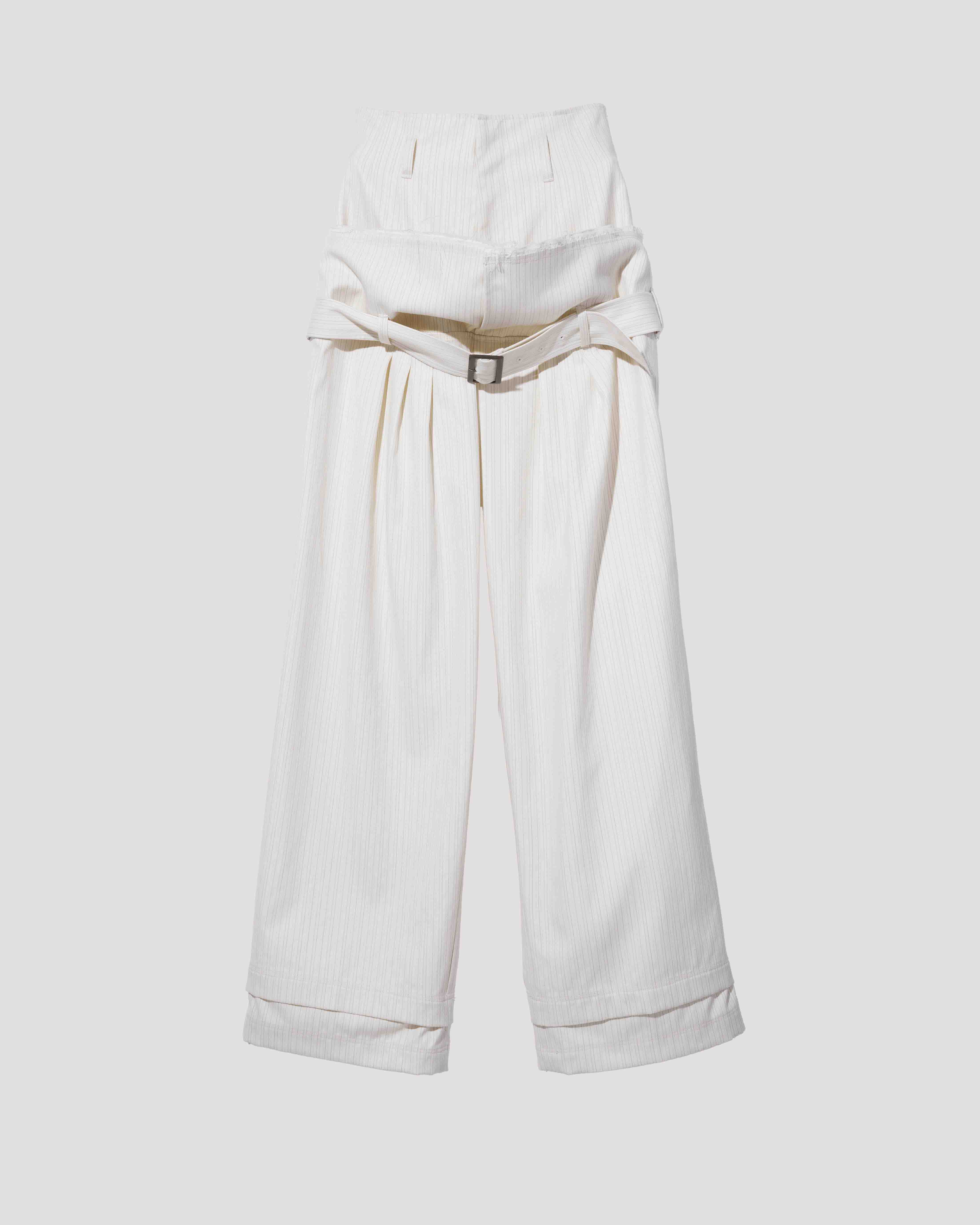 double waist trousers / M269PT01 - oxford white