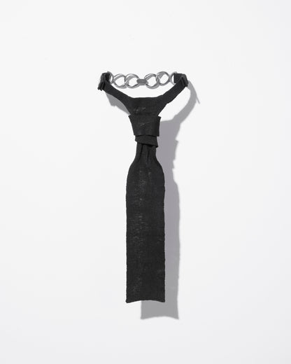 solid knit tie / M266AC10 - black