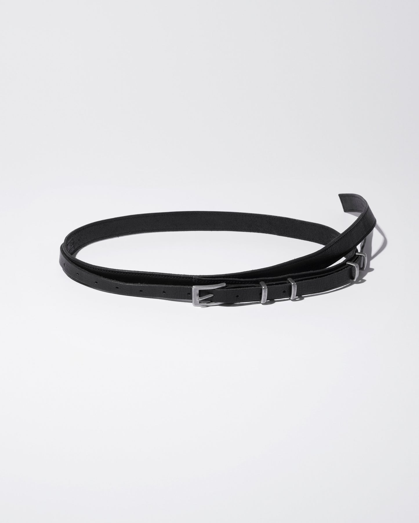 narrow layered belt / M266AC09 - black