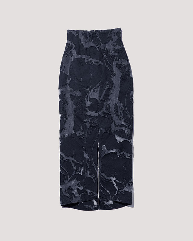 denim fascia mapping skirt / M266SK06 - black