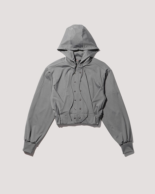 reversible structured zip hoodie / M266HD01 - gray