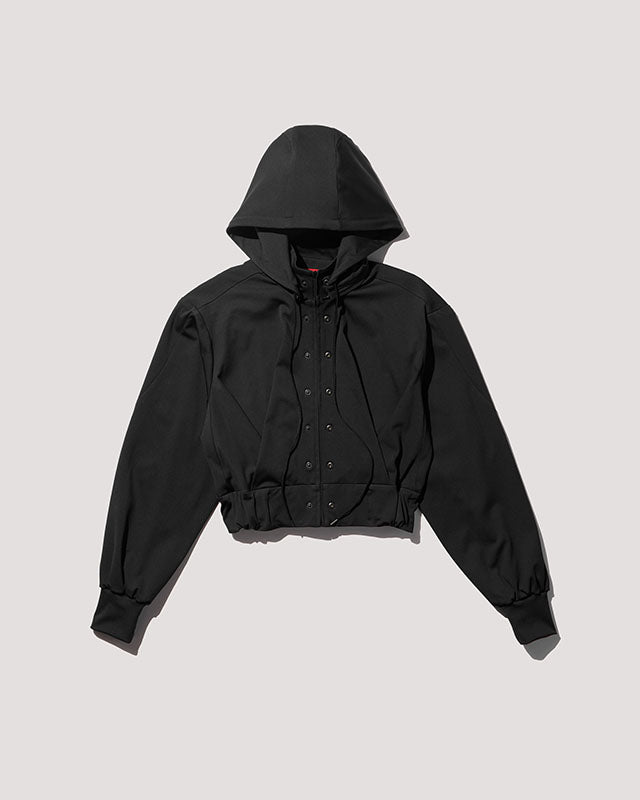 reversible structured zip hoodie / M266HD01 - black
