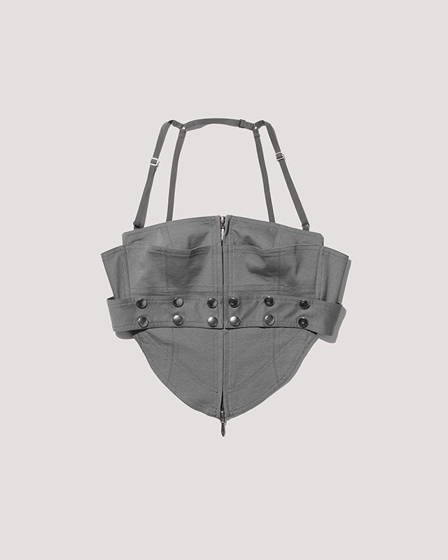 armor snap corset vest / M266TS07 - gray