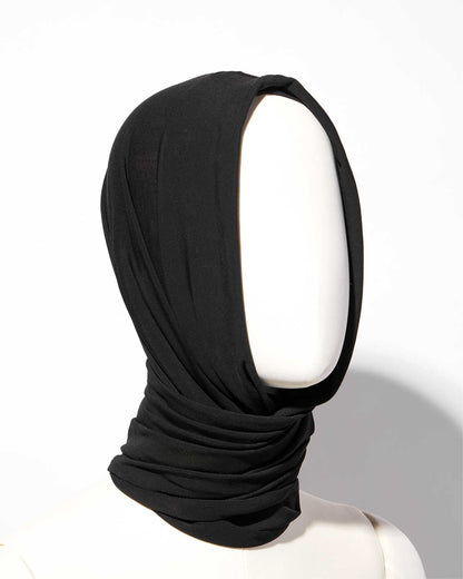 stretch layered hijab / M259AC02 - black - mukcyen online