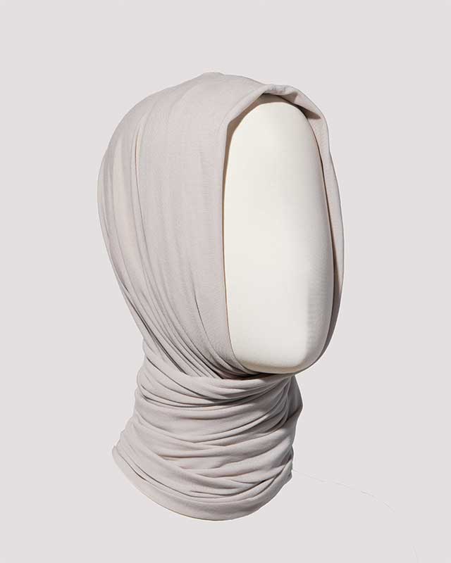 stretch layered hijab / M259AC02 - gray