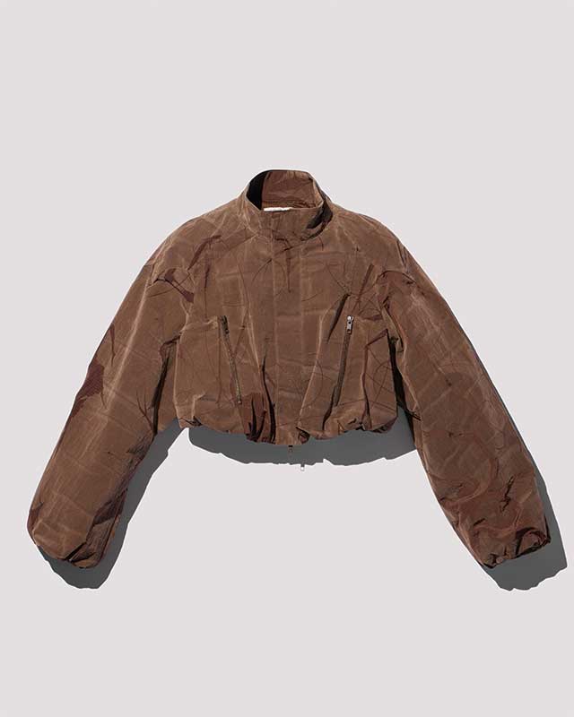 spider ﬂocky track jacket / M259BL02 - brown