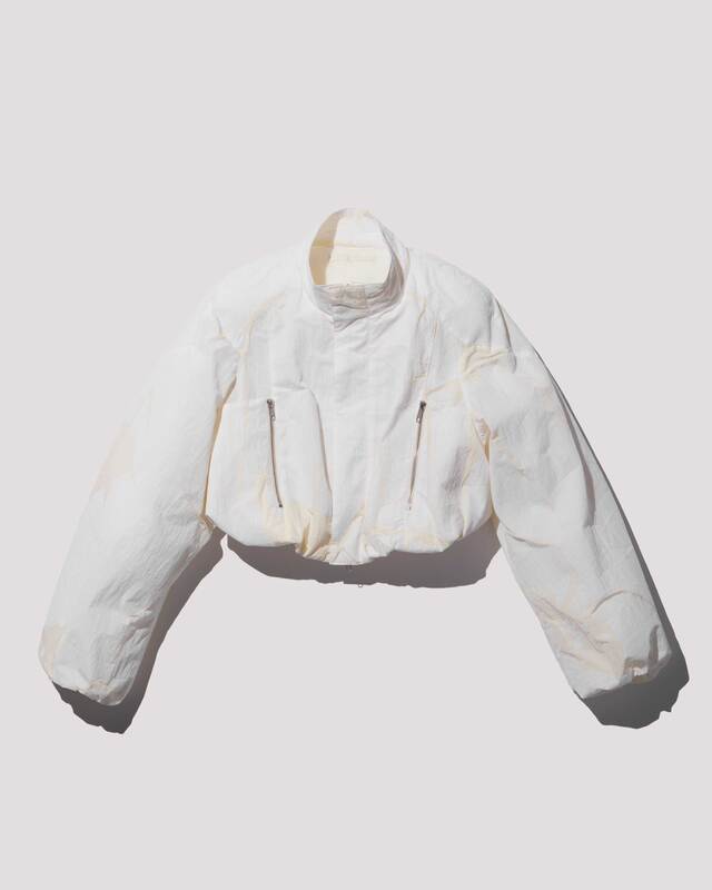 spider ﬂocky track jacket / M259BL02 - white