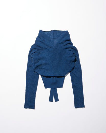 deformed knit cardigan / M259CD02 - navy - mukcyen online