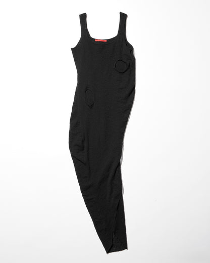 draped knit dress / M259DR02 - black - mukcyen online