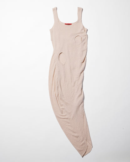 draped knit dress / M259DR02 - ivory - mukcyen online