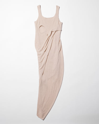 draped knit dress / M259DR02 - ivory - mukcyen online
