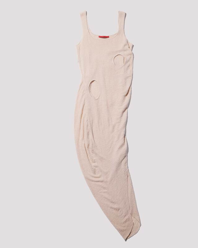 draped knit dress / M259DR02 - ivory