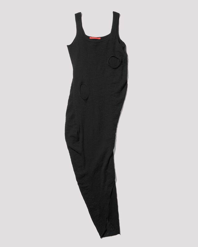 draped knit dress / M259DR02 - black
