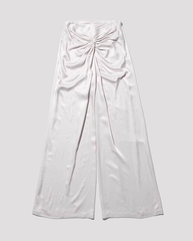 twisted satin pants / M259PT01 - ecru