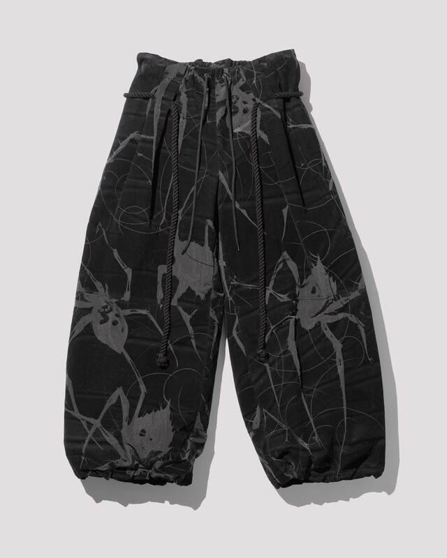 spider ﬂocky balloon pants / M259PT02 - black