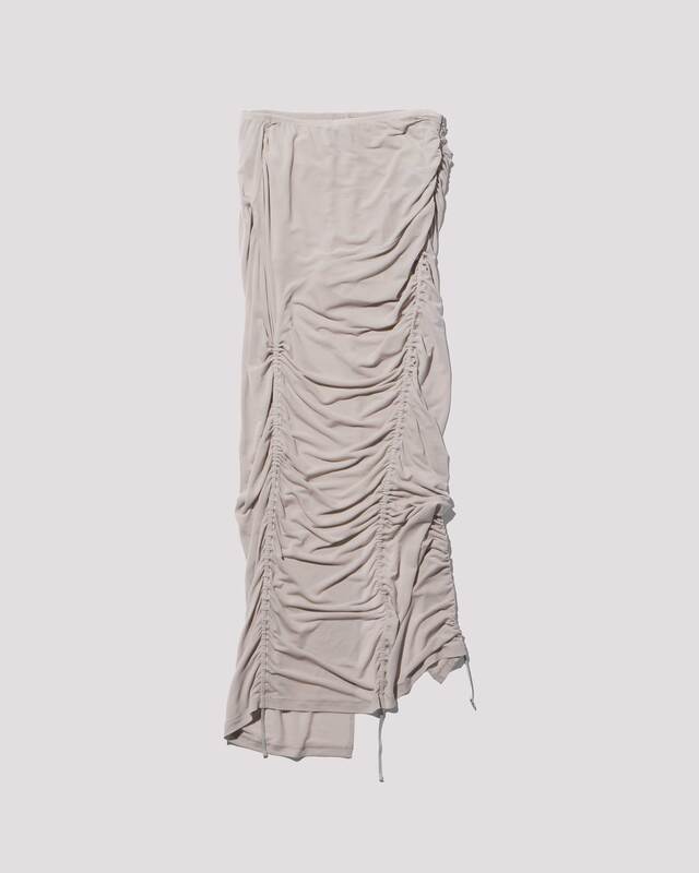 stretch layered skirt / M259SK05 - gray