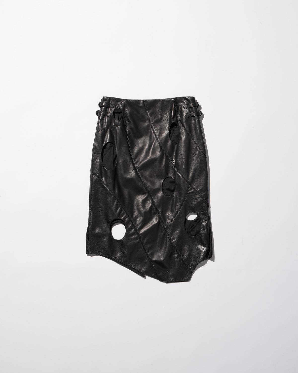 hole leather skirt / M259SK06 - black - mukcyen online